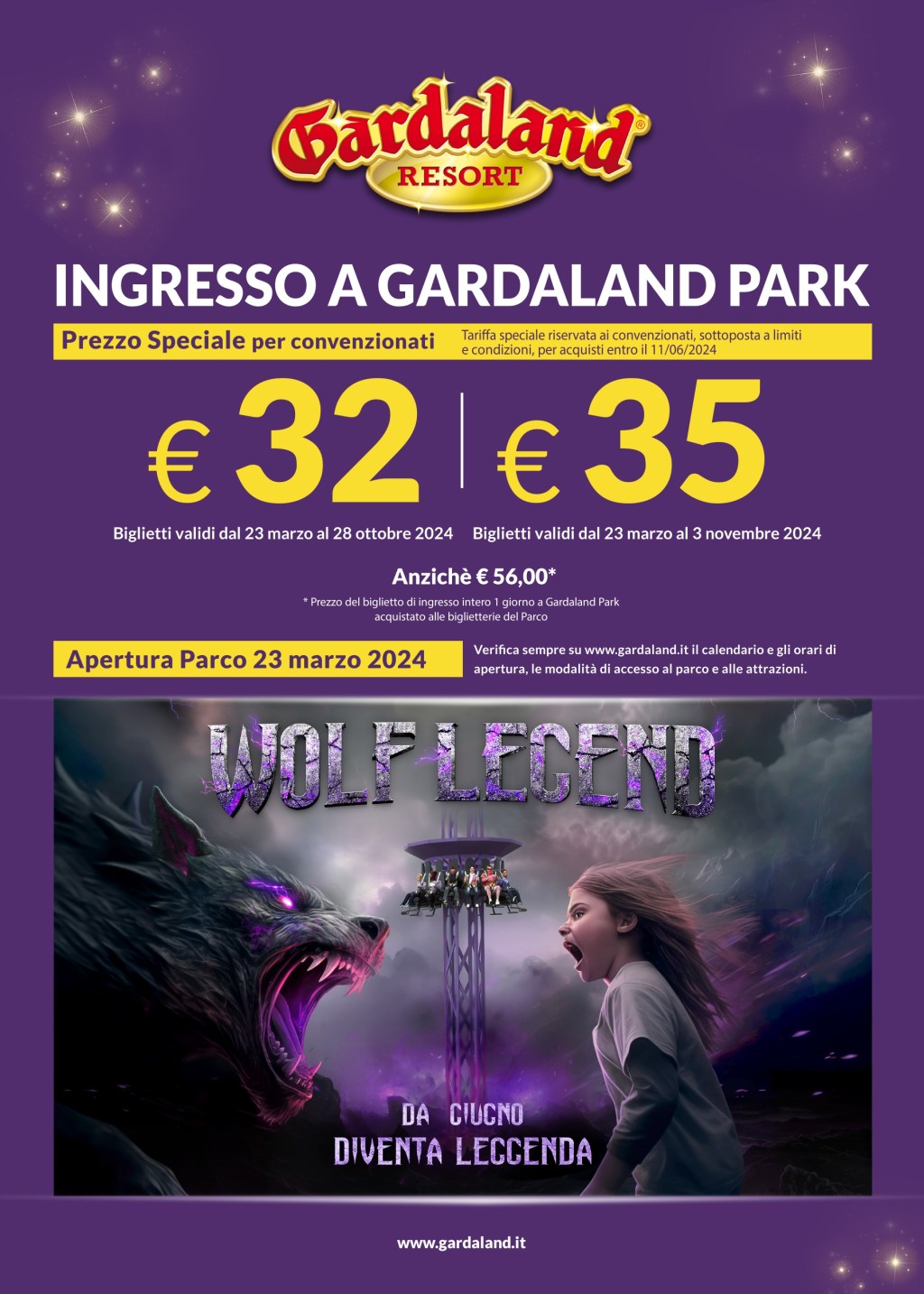Gardaland a prezzi convenzionati per i soci. 32 euro invece di&nbsp;56.